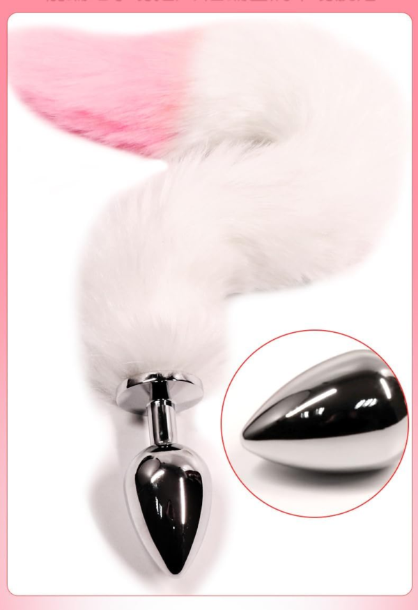 VIP11 Fox Tail Anal Plug - Fluffy Metal Butt Plug with Soft Faux Fur Tail for Couples