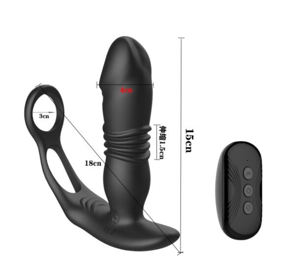 9d0f38905af94cebf18b138c5b86edc VIP15 Thrusting Prostate Massager with Remote - Telescopic Vibrating Anal Plug