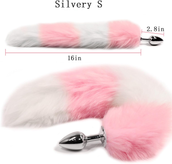 VIP11 Fox Tail Anal Plug - Fluffy Metal Butt Plug with Soft Faux Fur Tail for Couples