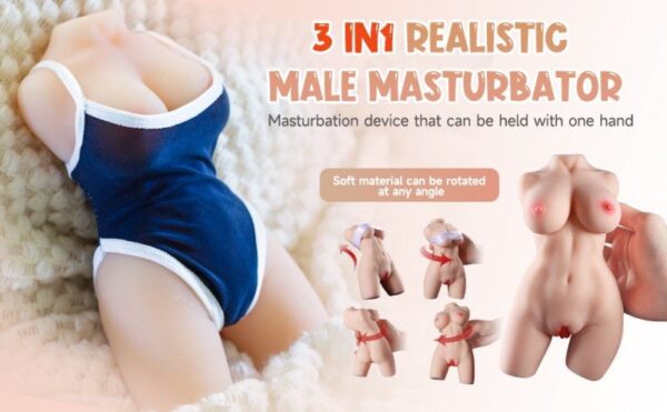 KY17 Ultra-Realistic Half-Body Torso Sex Doll – Bouncy Soft Tits, Lifelike Vaginal Stroker